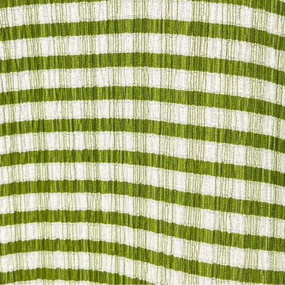 LISA SAYS GAH Green Stripe tank Dress 0320 seersucker textured babydoll - Picture 5 of 12